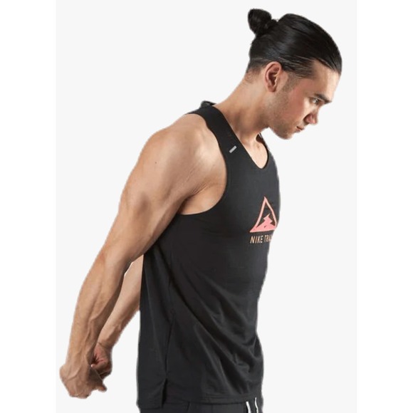 Nike Rise 365 Mens Trail Running Tank Top Dri-FIT‎ Mens Black Medium CT7371-010 - Picture 3 of 9